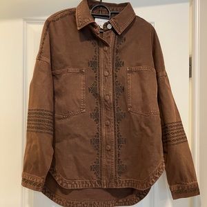 *Brand New* Dear John Embroidered Gina Denim Oversized Jacket Sz S